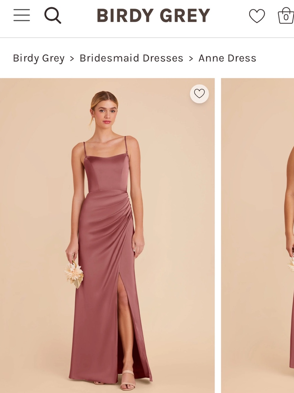 Birdy Grey Anne Dress | Wild Rose, Matte Satin | Bridesmaid Dress